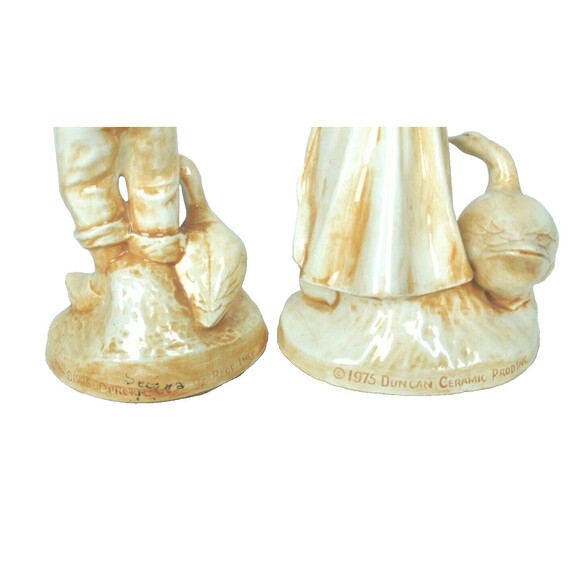 Vintage 70s Farmhouse Dutch Country Ceramic Figurines Boy & Girl with Geese - Picture 6 of 8